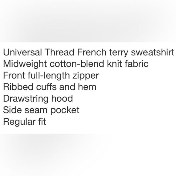 UT L White Leisure Studio French Terry Cloth Full Zip Hooded Sweatshirt - Picture 6 of 16